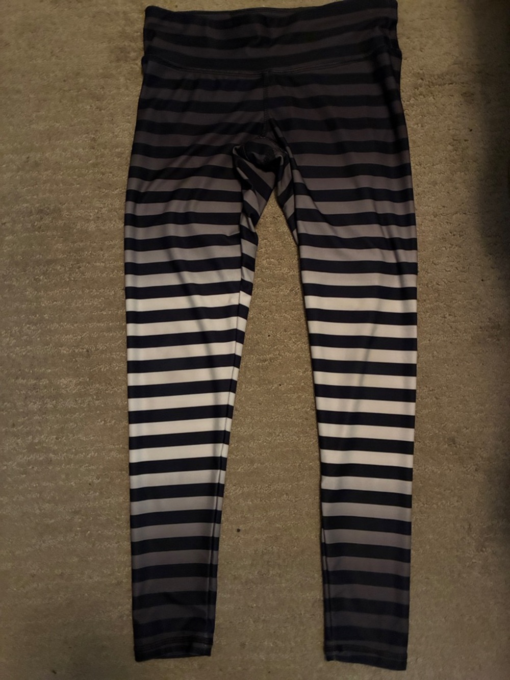 Danskin Black and Dark Gray Striped Leggings